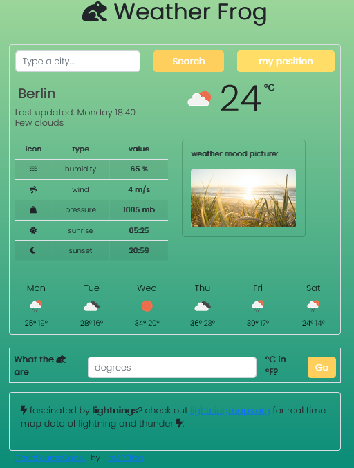 weatherfrog project preview