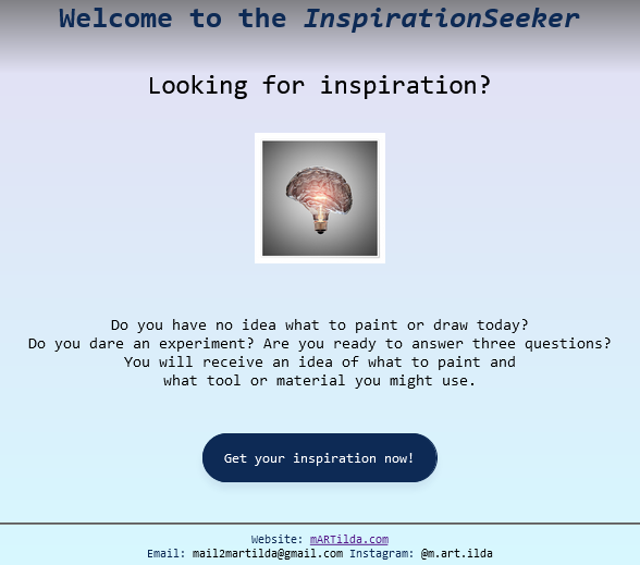 Inspiration Seeker Project Preview